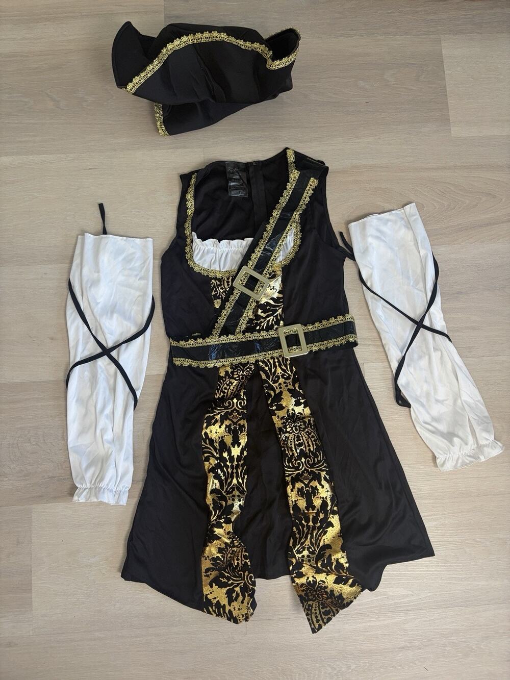 Leg Avenue Black Sea Buccaneer Pirate Costume Women M 4 Piece 85563 Halloween